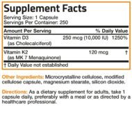 Bronson - Витамин K2 + D3 (MK-7) 10,000 IU  повышенной концентрации, 250 капсул - Image 3