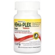 Nature's Plus, Hema-Plex, железо с незаменимыми питательными веществами для здоровых эритроцитов, 30 таблеток с медленным высвобождением — изображение 2