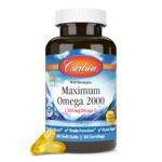 Carlson - Maximum Omega 2000, 2000 мг омега-3, здоровое сердце, поддержка функции мозга и зрения, 60 мягких таблеток