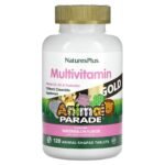 NaturesPlus, Source of Life Animal Parade Gold, жевательная мультивитаминная добавка с микроэлементами для детей, со вкусом арбуза, 120 таблеток