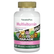 NaturesPlus, Source of Life Animal Parade Gold, жевательная мультивитаминная добавка с микроэлементами для детей, со вкусом арбуза, 120 таблеток