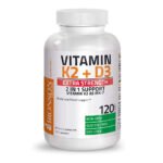 Bronson Витамин K2 (MK7) с дополнительной силовой добавкой D3 без ГМО 10 000 МЕ витамина D3 и 120 мкг витамина K2 MK-7 Витамин D и K, 120 капсул