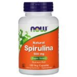 NOW Foods, Натуральная спирулина, 500 мг, 120 растительных капсул