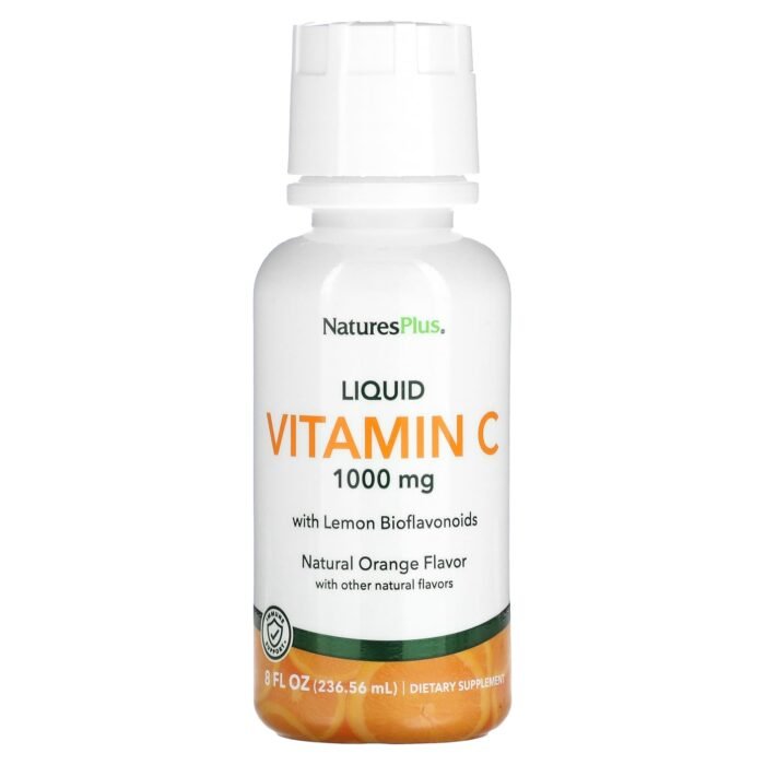 NaturesPlus, Жидкий витамин C, натуральный апельсин, 236,56 мл взрослым и детям