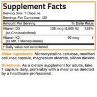 Bronson - Витамин К2 (МК-7 )+ D3, 5000 UI + 90 мкг, 120 капсул — изображение 3