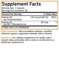 Bronson - Витамин К2 (МК-7 )+ D3, 5000 UI + 90 мкг, 60 капсул — изображение 3