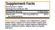 Bronson Vitamin D3 5000 МЕ для поддержки иммунитета, здоровой функции мышц и здоровья костей, высокоэффективная органическая добавка витамина D без ГМО, 360 таблеток - Image 4
