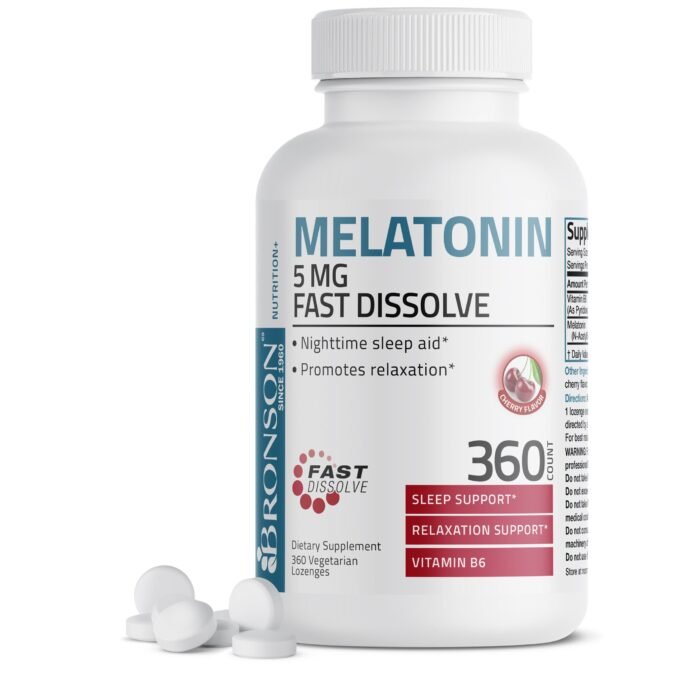 Bronson - Быстрорастворимый Мелатонин, 5 мг + B6 , 360 таблеток