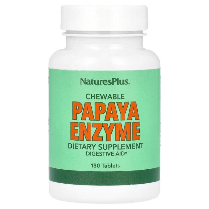 NaturesPlus, Жевательная добавка с ферментами папайи, 180 таблеток
