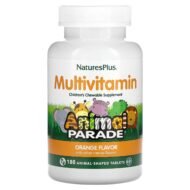 NaturesPlus, Source of Life, Animal Parade, детская жевательная добавка с мультивитаминами и микроэлементами, натуральный апельсин, 180 жевательных таблеток
