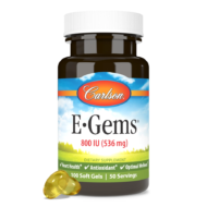 Carlson Labs - E-Gems, 800 МЕ (536 мг), натуральный источник витамина Е, здоровье сердца и оптимальное самочувствие, антиоксидант, 100 мягких капсул, 50 порций