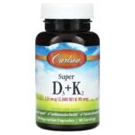 Carlson, Super D3 + K2, 5000 IU, 90 вегетарианских капсул