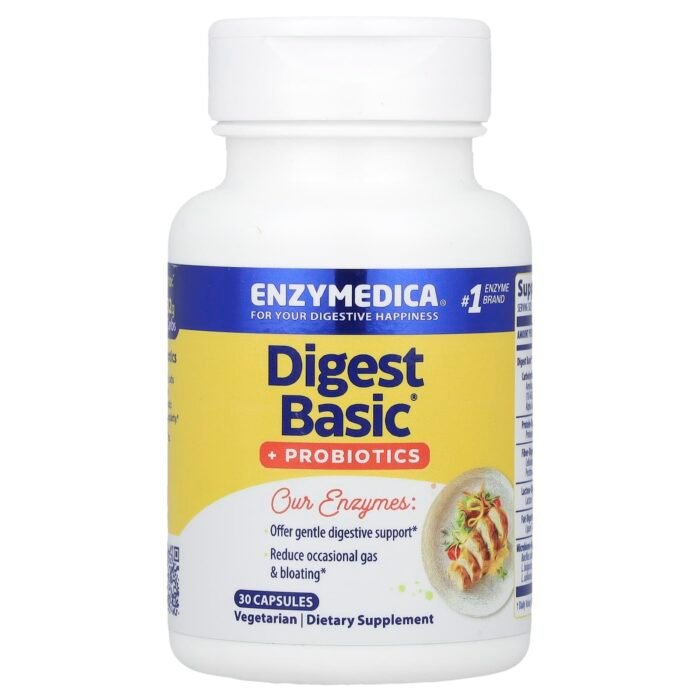 Enzymedica, Digest Basic, с пробиотиками, 30 капсул